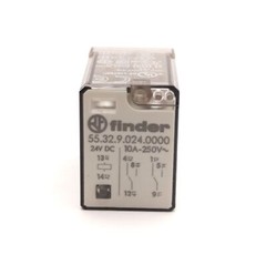 Lot of 10 Finder 55.32.9.024.0000 Relay, 10A 250VAC/30VDC, DPDT, 24 VDC Coil