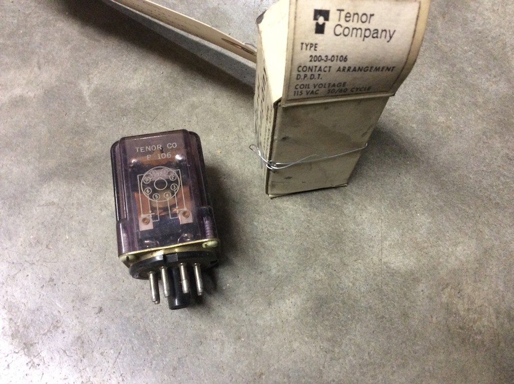 Tenor Company 200-3-0106 Relay 115VAC 50/60CY