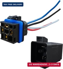 4-PIN 12V DC 40/30 AMP Car Waterproof Relay Kit, SPST Automotive Relay with Heav
