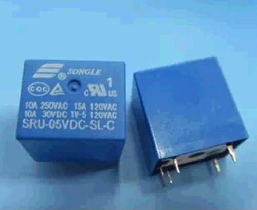 10pcs 5pins 5V SRU-05VDC-SL-C 10A 250VAC/30VDC SONGLE Relay