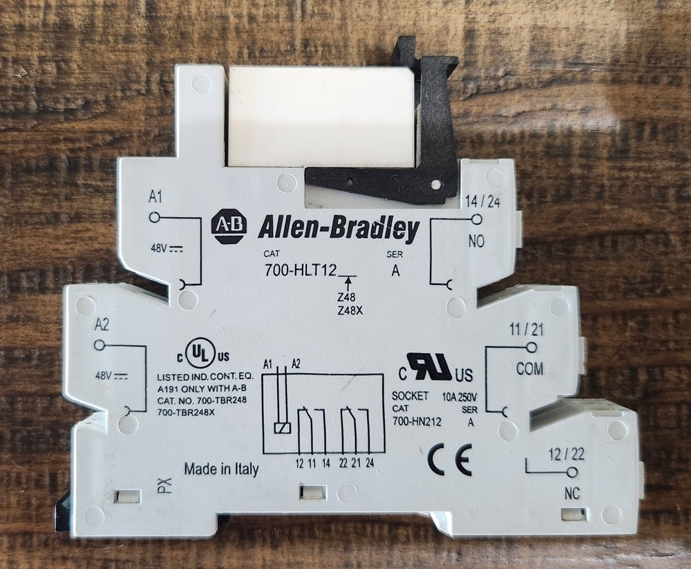 3PCS Allen-Bradley 700-HLT12Z48 Terminal Block Relay 48VDC With 700-TBR24B Relay