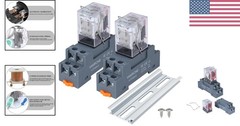 Professional Grade 2PCS 10A AC Relay with LED Indicator & DIN Rail Compatibility