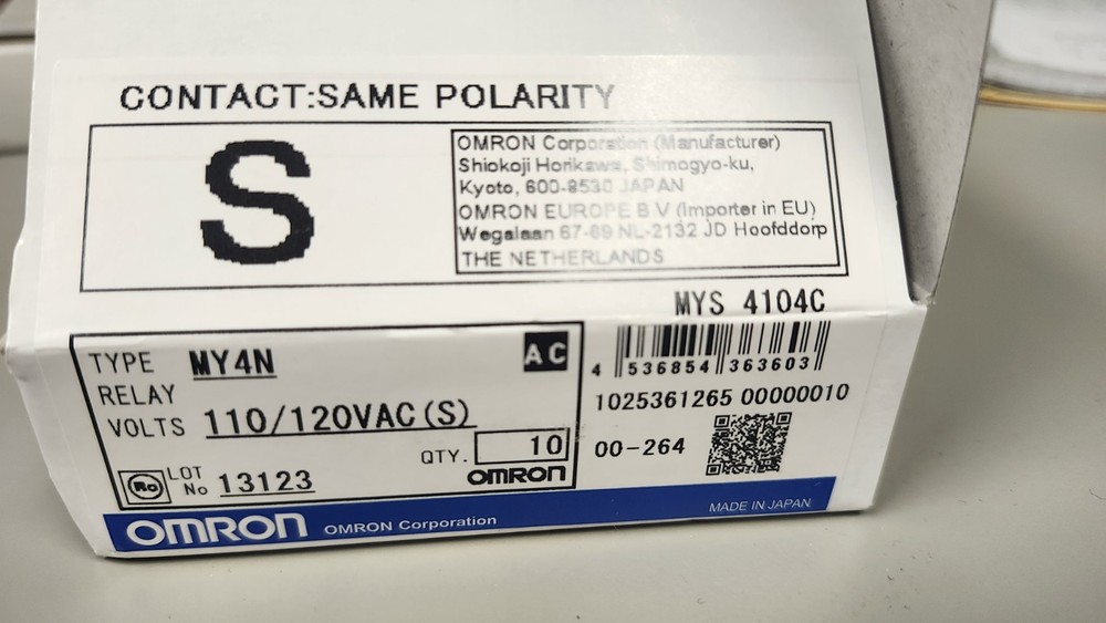 Omron MY4N Relay 110/120vac New