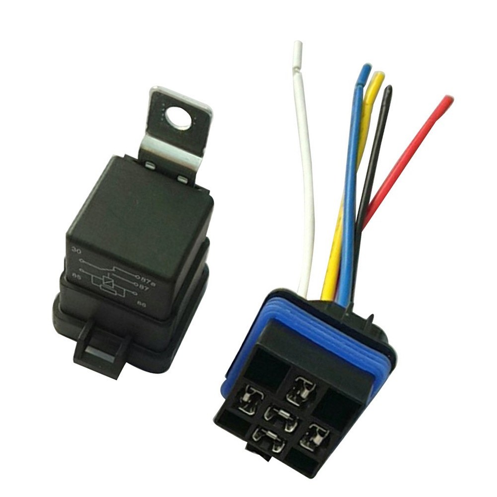 12 V Voltage Sensitive Relay Kit Waterproof Socket with Wires 5 Pin