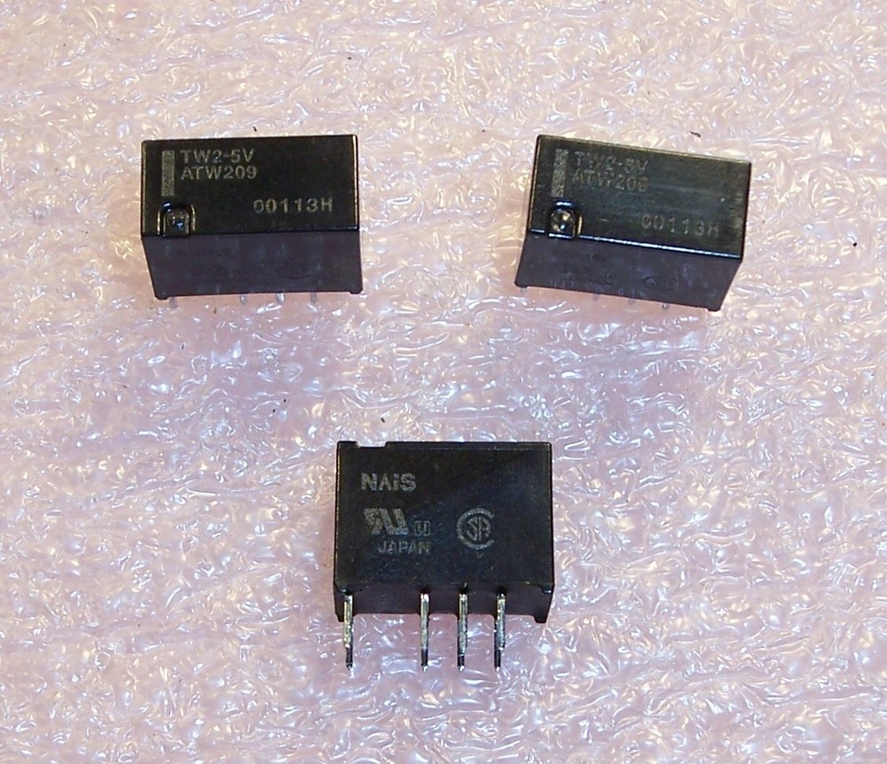 QTY (10) TW2-5V NAIS 2A 5V DPDT SIGNAL RELAYS ATW209