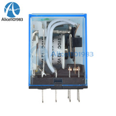 MY4NJ 12V/24V/110V/220V Coil Power Relay / DIN Rail Mounted Base 14 Pin 4PDT FC