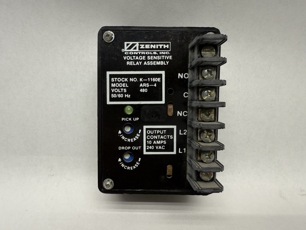 Zenith k-1121 voltage sensitive relay assembly ars-1 240Vac 10A