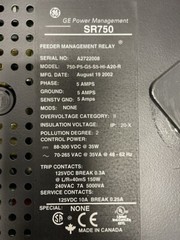General Electric Feeder Management Relay 750-P5-G5-S5-HI-A20-R