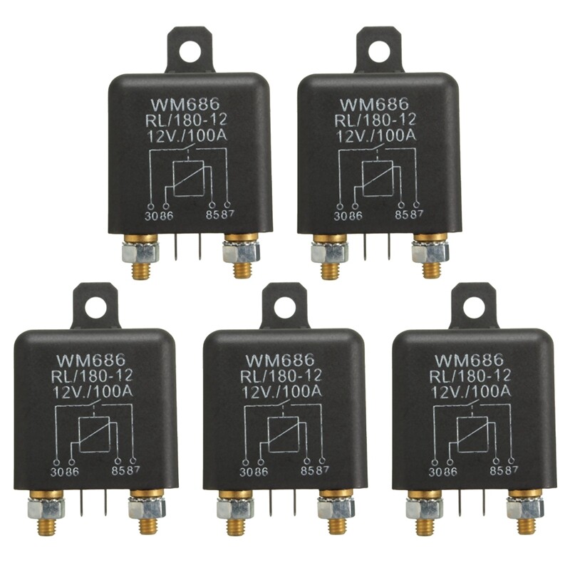 2X(5X 12V 100Amp 4-Pin Heavy Duty ON/OFF Switch Split Relay for Auto Boat7330
