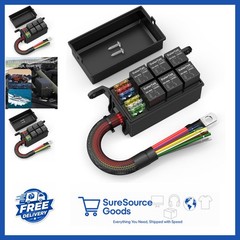 12V Relay Box 6 Way Pre-Wired Waterproof Relay Block for Automotive Marine