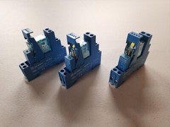 Lot of 3 Finder Type 40.52 8A, 250V Relay and 95.95.3 holder.