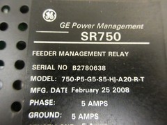 GE Multilin 750-P5-G5-S5-HI-A20-R-T Feeder Management Relay *AS-IS*