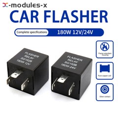 DC12V 24V 180W Car Flasher Relay Turn Signal 3-Pin Car Motorcycle Steering Relay