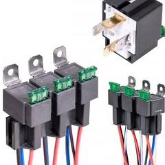 6 PCS 30A Fuse Automotive Car Relay Switch Harness Set 4PIN SPST 14AWG