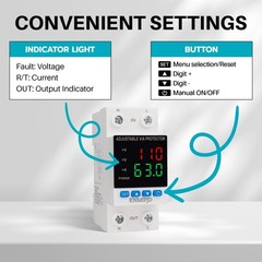 Adjustable Voltage Protector AC/DC 110V 63Amp Smart Breaker Adjustable Over U…