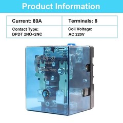 Automatic AC 220V DPDT Relay 80A – Compact Design with Gold & Copper Options