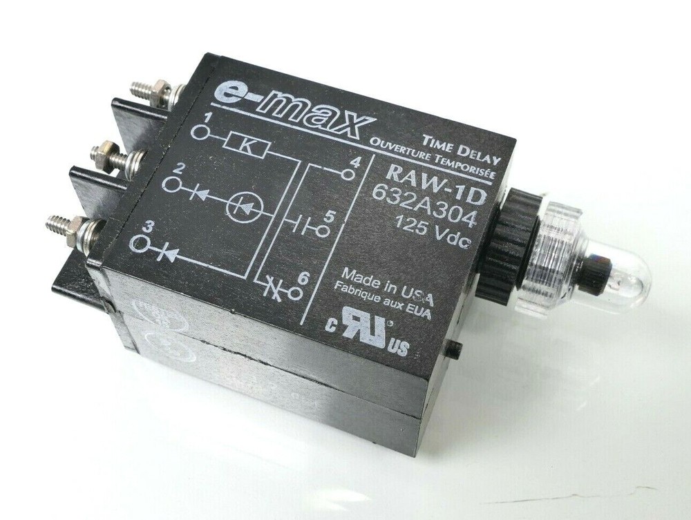 E-MAX 125VDC TIME DELAY RELAY 632A304 RAW-1D