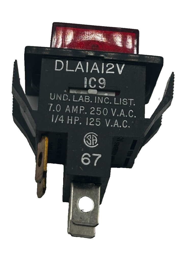 PUSH BUTTON RED, RELAY DLAIAI2V-IC9, DLAIAI2VIC9 7AMP 250VAC 1/4HP 125VAC ⭐