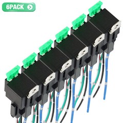 12V Fuse Switch Relay 6 Pack Harness Set 5 Pin Relays 16 AWG SPST Electrical NEW