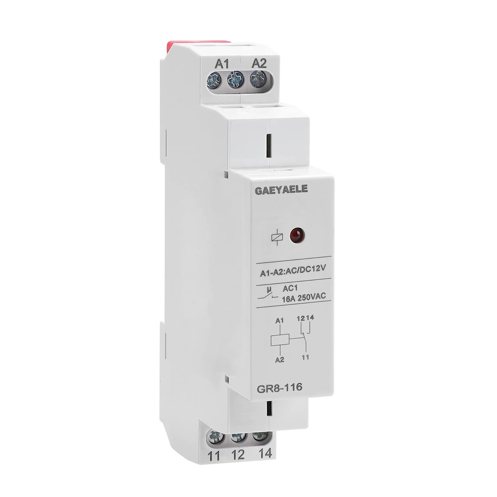 Intermediate Relay Auxiliary Relay 16A 1SPDT RELAYS Din Rail Switch Relay(GR8…