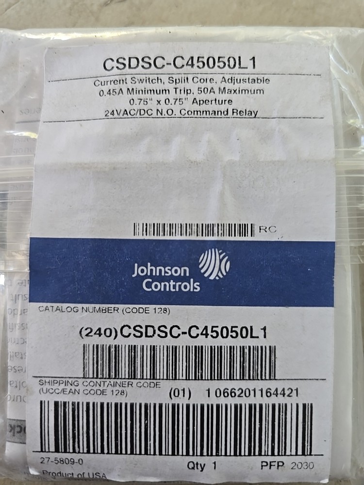 Johnson Controls CSDSC-C45050L1 Current Switch Device 50A