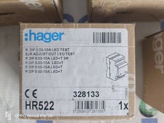 Hager HR522 ELR Earth Leakage Relay 230V 0.03–10A Time Delay 50% Led Test HR 522