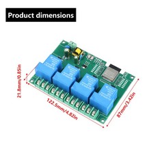 AC 220V 30A 4 Channel WIFI Bluetooth Relay Module onboard ESP32 / ESP8266 Board