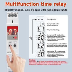 Time relay AC/DC 12V240V, time relay digital trailing relay switch-off delay…