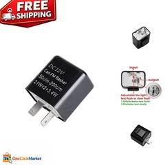 12V Adjustable 2-Pin LED Flasher Relay for Cars & Motorcycles – Plug-and-Play