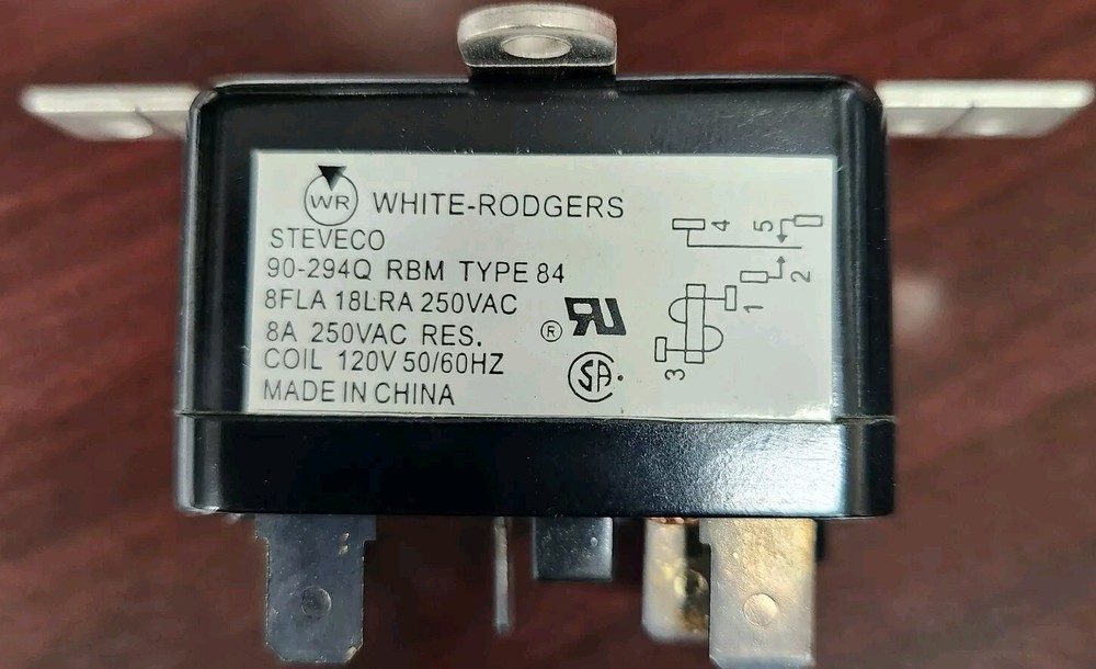 White-Rodgers Steveco 90-294Q RBM Type 84 Fan Blower Relay 8A 250VAC New