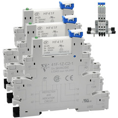 2Pcs Miniature Power Relay DC 24V HF41F/24-ZS 5 Pin 1NO 1NC 6A SPDT with LED In