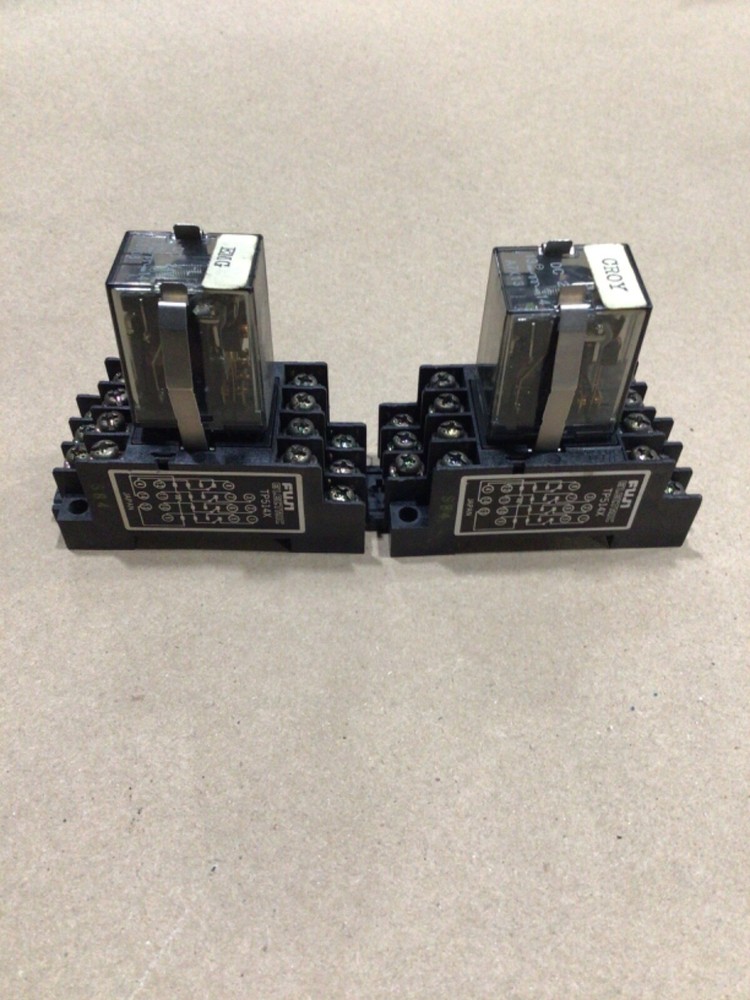 FUJI RELAY & BASE, HH54PW-L, TP514X2, 100-110V,(LOT OF 2)#295PT96FML