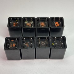 (8) Vintage 4 Pin Relay Sockets Base Black Bakelite Plug-In Cover INSP 103-143