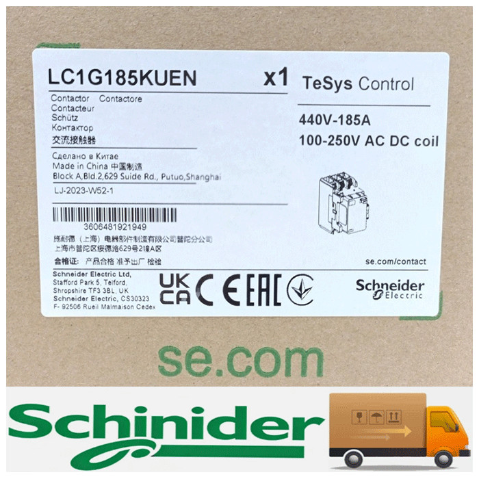Schneider Electric LC1G185KUEN 100-250V 185A 3P TeSys Contactor/b