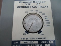 Square D Ground-Censor Ground Fault Relay GP-200C 200-1200A Trip Used