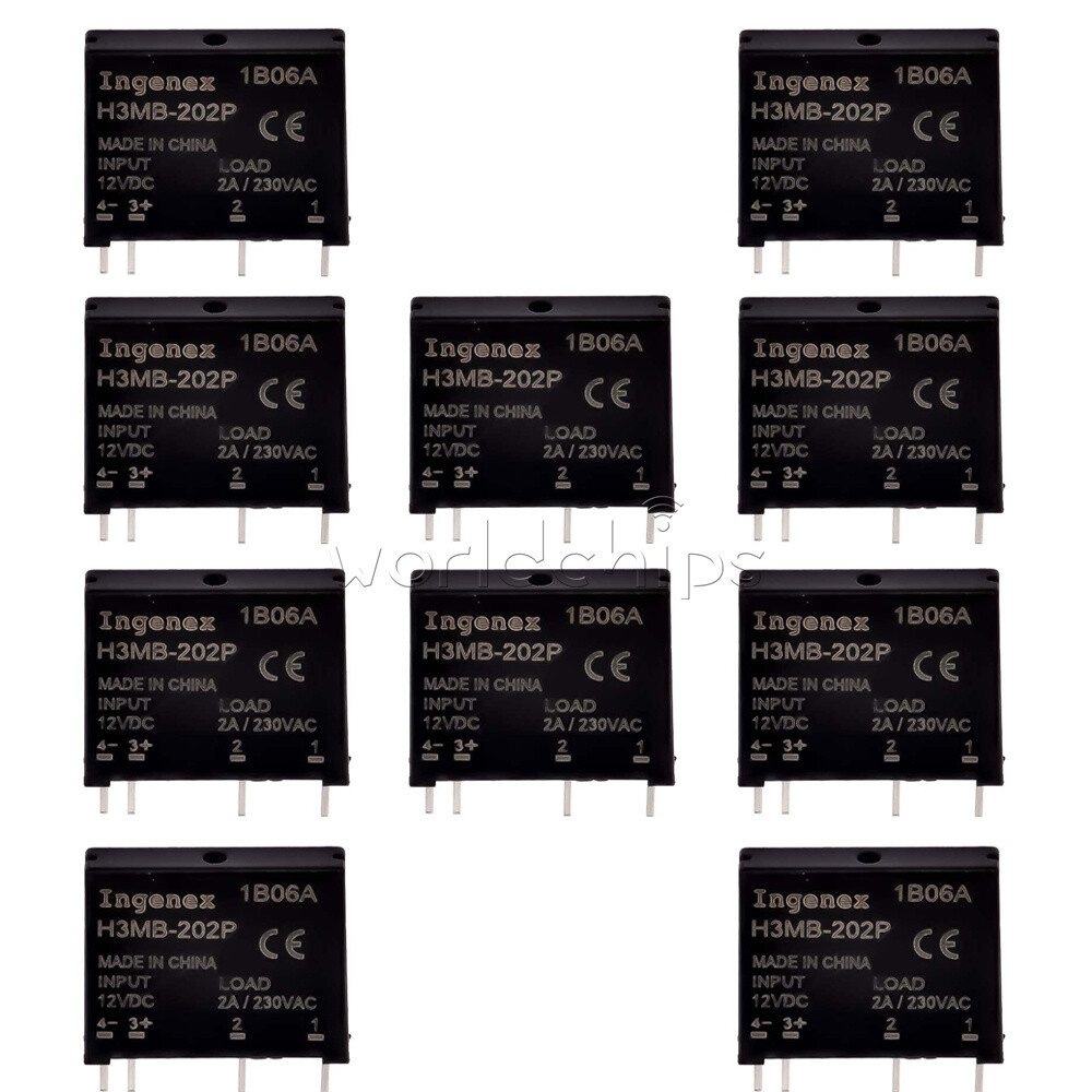 10PCS G3MB-202P DC-AC PCB SSR In 12VDC AC 2A Out 240V Solid State Relay Module
