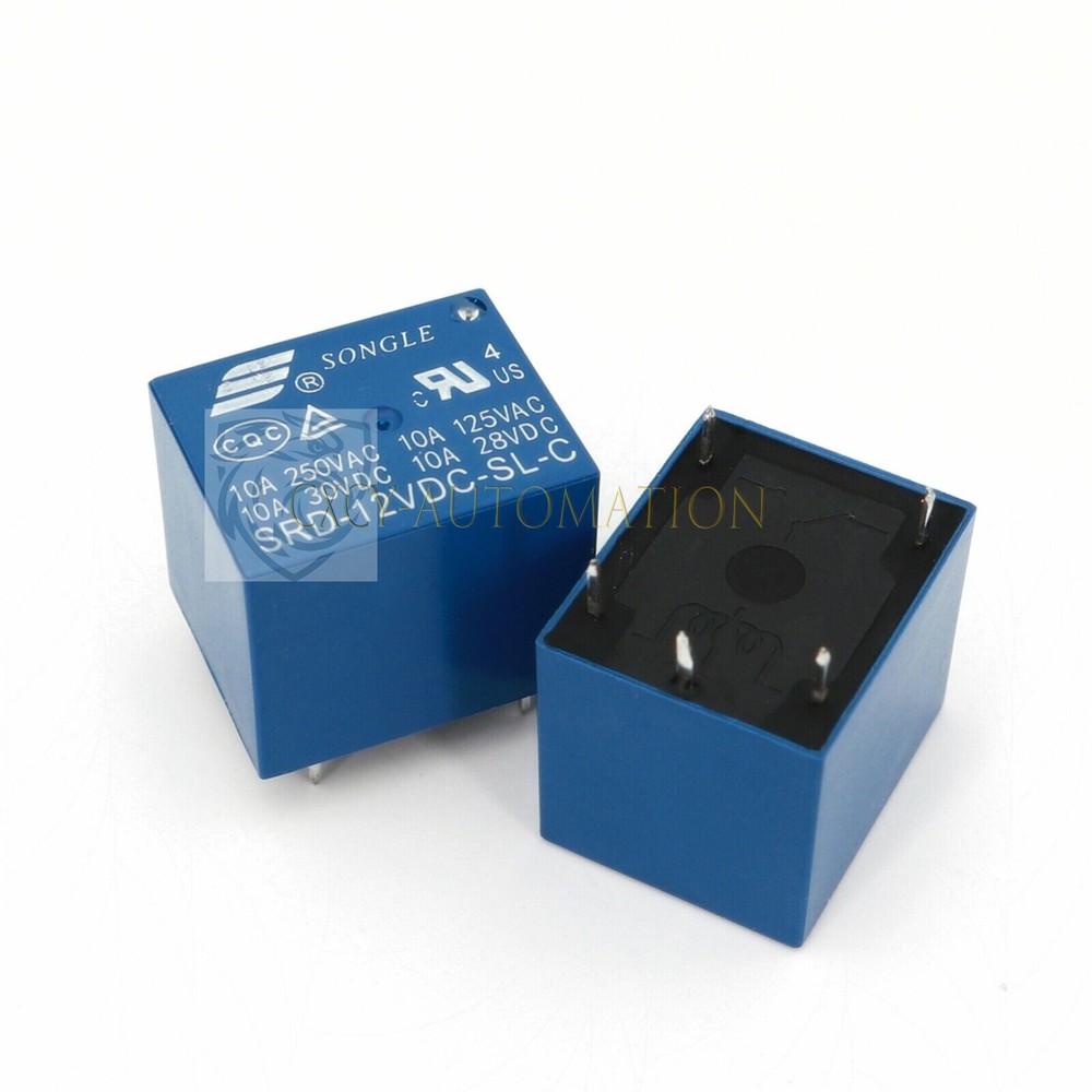 100Pcs DC12V SRD-12VDC-SL-C Blue 5Pin PCB Mount 10A SPDT Mini Power Relay *