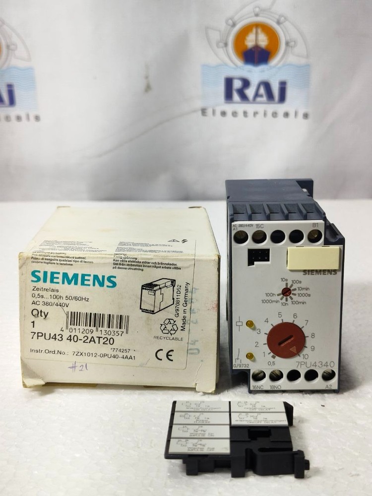 SIEMENS 7PU4340-2AT20 10S-100H 50/60Hz 380-440 VAC OFF DELAY TIME RELAY FREESHIP