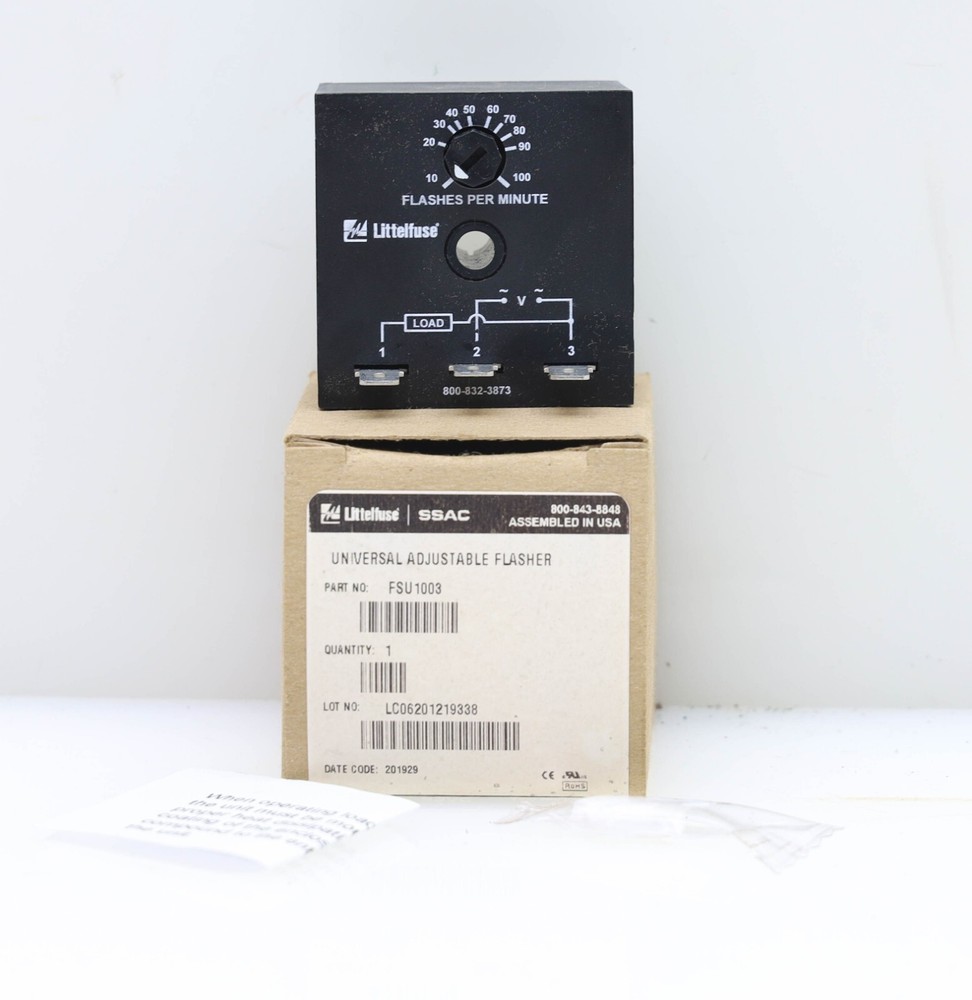 LITTELFUSE FSU1003 Adjustable Flasher 10-100 FPM 24-240V Surface Mount