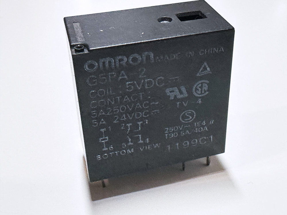 G5PA-2 DC5 Omron PCB Power Relay 5VDC DPST-NO 5A 250VAC/24VDC 6-Pin