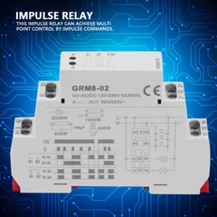 GRM8-02 Electronic Impulse Relay Latching Relay Memory Relay AC/DC 12V-240V