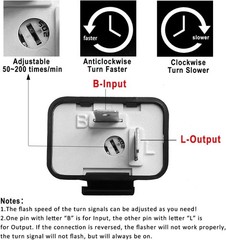 2 Prong Electronic LED Flasher Relay with Wires for Bikes Motorcycles