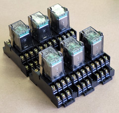 FUJI ELECTRIC HH54P-FL RELAY WITH SOCKET TP514X2, LOT OF 6