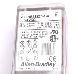 Allen Bradley 700-HB33Z24-1-4 Relay, 3PDT, 11-Pin, 10A Max, 24VDC Coil