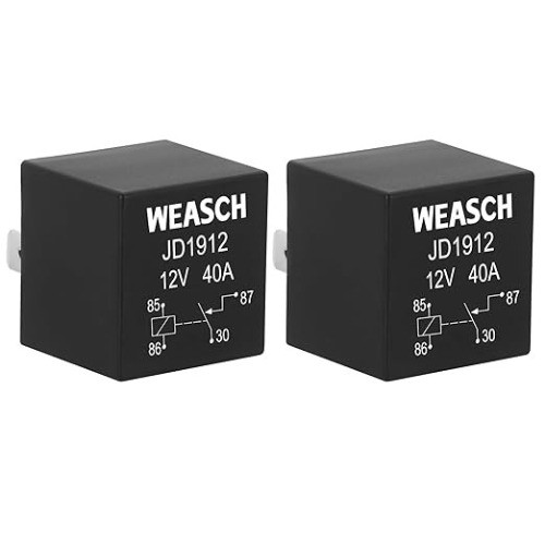 JD1912 12V 40A 4 Pin SPST Waterproof Automotive Relay, 2 Pack for Car Truck Boat