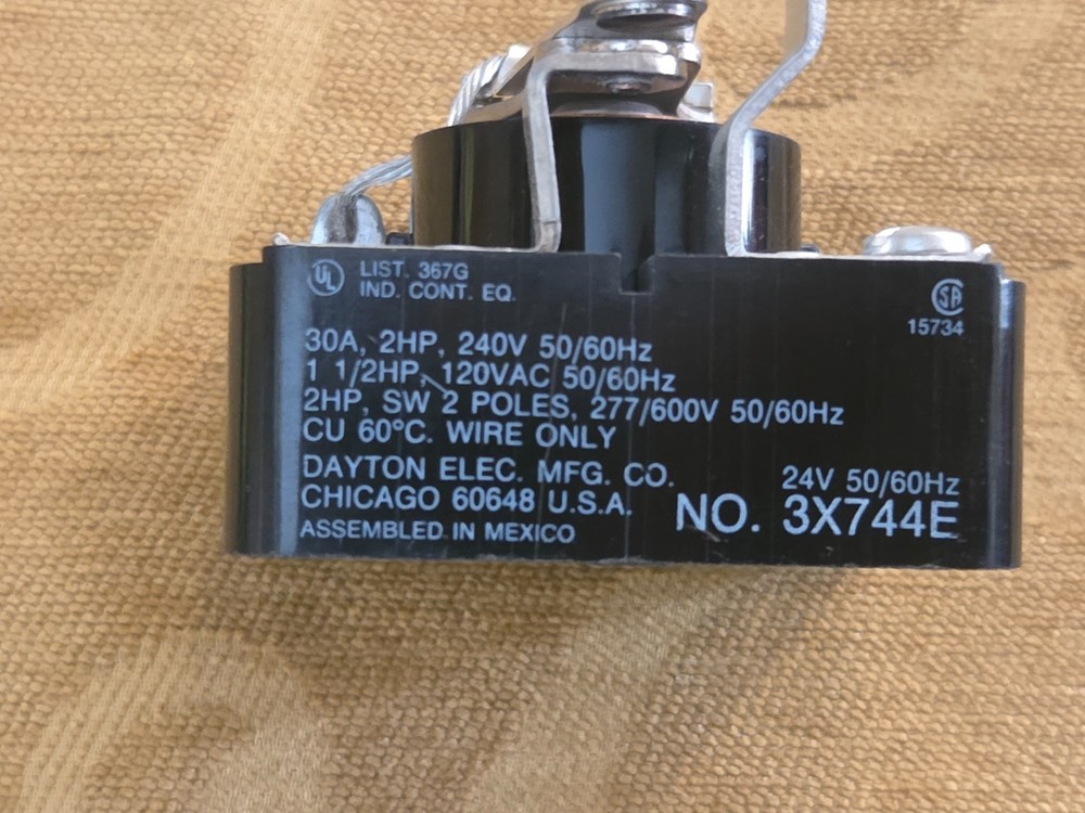 Dayton 3X744E 24 VAC Power Relay