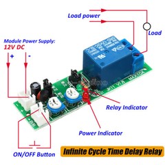 DC 12V Infinite Cycle Delay Timer Timing Switch 60min Relay ON OFF Loop Module