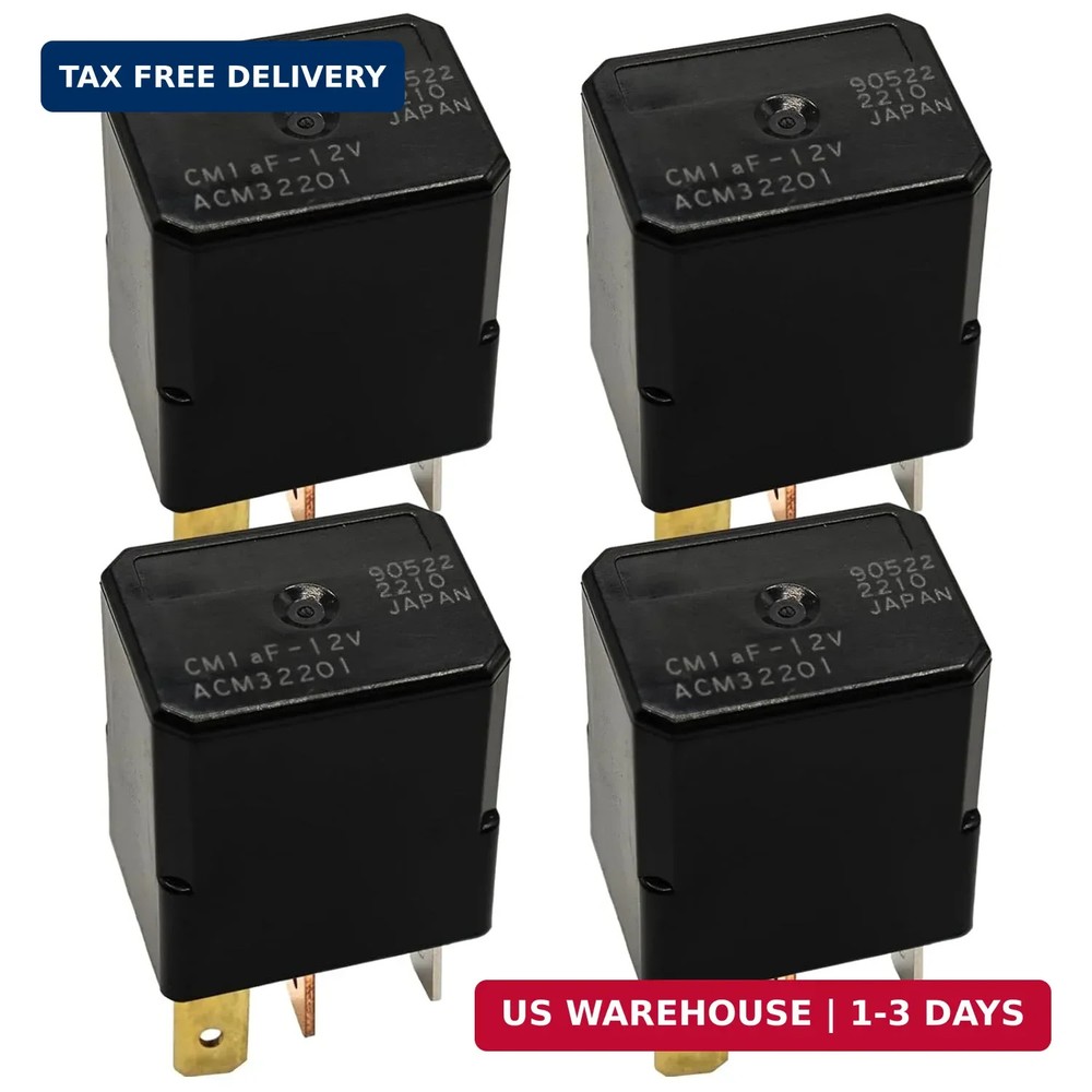 Relay CM1af-12V ACM32201 (Pack of 4) – SPST 12VDC 4-Pin Automotive Micro Relay,