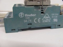 LOT OF 2 FINDER 94.74 W/ 55.34.8.110.0040 RELAY 7A 110VAC