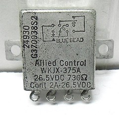 WKJX-375A ALLIED CONTROLS RELAY 26.5 VDC/ 730 OHMS/ 8 HOOKS NEW OLD STOCK